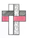 St Matt's Taitā logo — a woven cross in black, white, and red